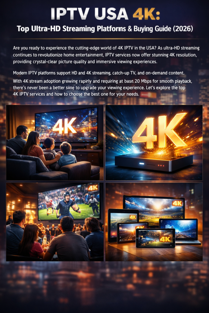 Multi‑device 4K IPTV collage
